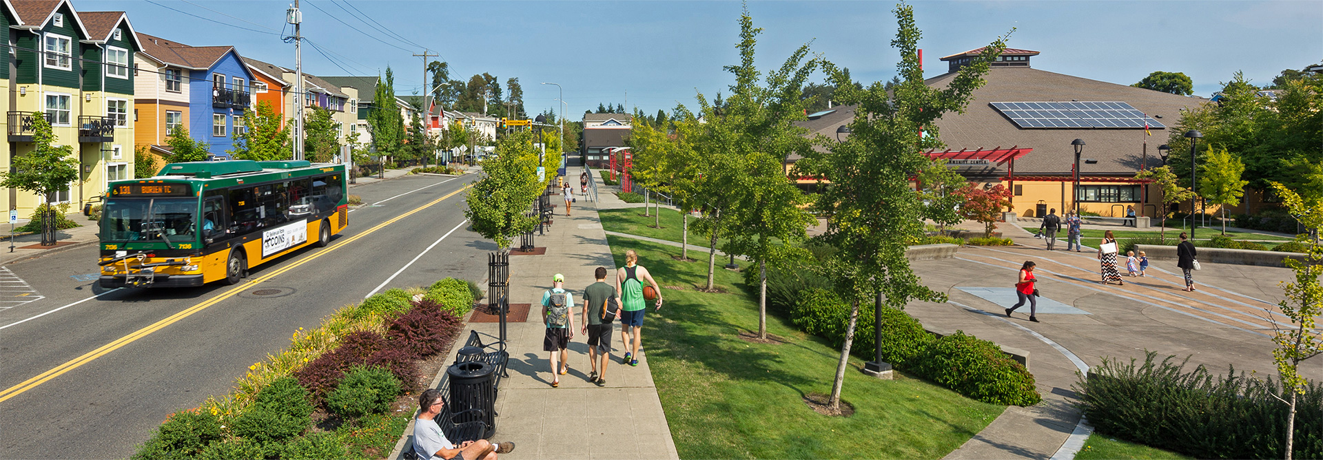 Street scene at Greenbridge in White Center