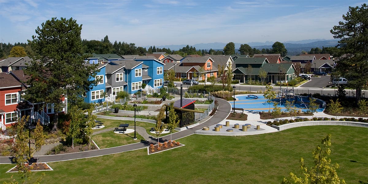 Aerial photo of the Greenbridge community